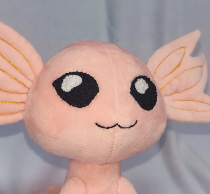 Plush axolotl, amphibian. Handmade soft toy. Buy axolotl softie, personalized plush.