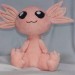 Plush axolotl, amphibian. Handmade soft toy. Buy axolotl softie, personalized plush.