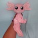 Plush axolotl, amphibian. Handmade soft toy. Buy axolotl softie, personalized plush.