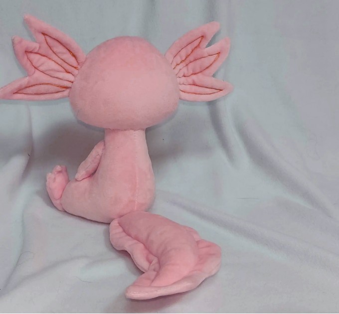 Plush axolotl, amphibian. Handmade soft toy. Buy axolotl softie, personalized plush.