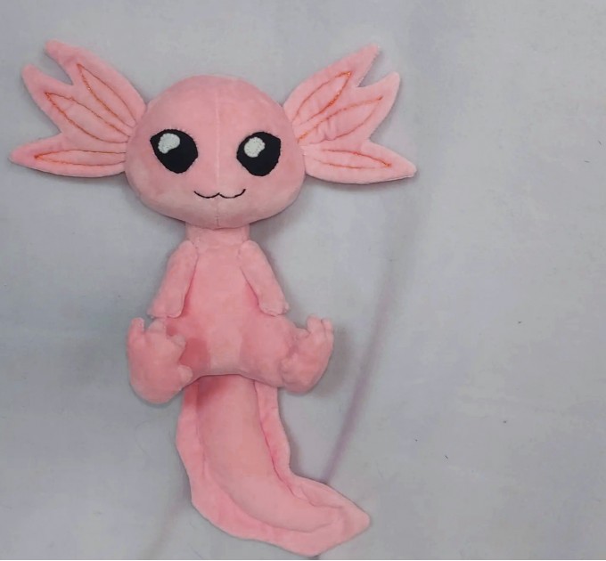 Plush axolotl, amphibian. Handmade soft toy. Buy axolotl softie, personalized plush.