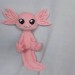 Plush axolotl, amphibian. Handmade soft toy. Buy axolotl softie, personalized plush.