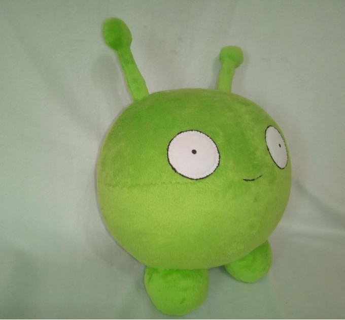 A sample of a plush toy Green alien, final space, mooncake plush, made to order,