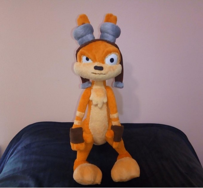 This is a sample of a plush toy Daxter from the Jak and Daxter series.